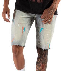 Serenede Coral Reef Denim Men Jean Shorts Men Size 32